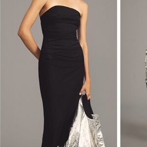 NWOT Anthropologie Strapless Mesh Midi Dress